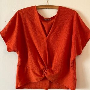 Zara Orange Top Sz Med